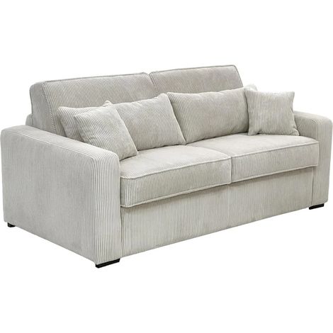 Divano letto 3 posti a ribalta Posto letto 130 cm Materasso 16 cm in Tessuto Panna - MONDOVI (1/5)