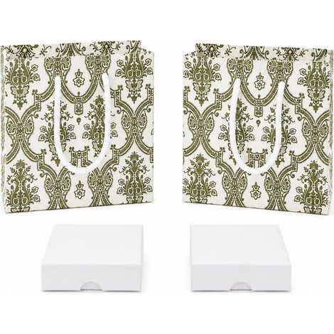 2 Boîtes Cadeaux Bijoux avec Nœud 7 × 7 × 1,5 cm et 2 Sacs (1/5)