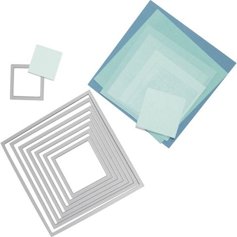 Sizzix Framelits Fustelle, Piazze, Set 8 Pezzi (1/4)