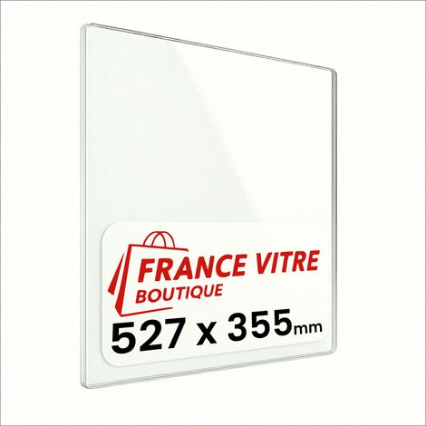 527 x 355 x 4 mm - Vitre de cheminée pour insert et poêle à bois - verre de rechange - France Vitre - jusqu'à 800°C - 355 x 527 x 4 mm (1/5)