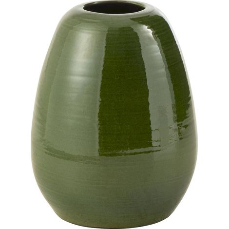 Vase en porcelaine vert élégance artisanale pour décoration chic - Vert profond porcelaine (1/2)