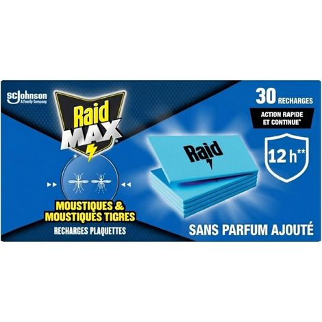 Max Recharges Diffuseur Electrique Plaquettes - Anti-Moustiques et Moustiques Tigres - Protection Efficace - Sans Parfum - 30 Recharges (1/5)