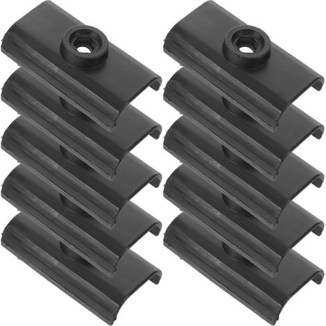10 Pièces Renfort Léger et Résistant aux Intempéries pour Pieds de Tonnelle Ovale 3 Cm, Accessoire en Plastique Noir Adapté aux Structures D'ombrage Extérieures (1/5)