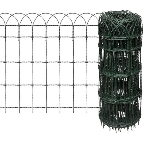 Rete bordura metallica Verde alta 0,65 metri e lunga 10 metri - Rete ornamentale per aiuole giardino (1/5)