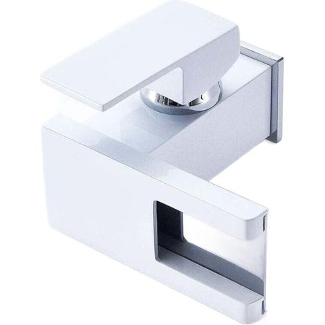 Robinet de salle de bain cascade à LED blanche avec levier latéral, éclairage à couleur changeante selon la température, base en cuivre, cartouche en céramique, installation facile