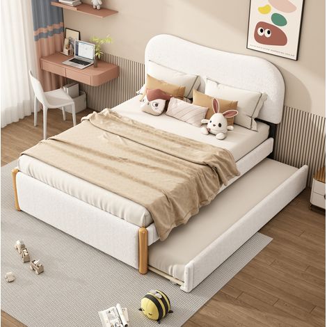 letto matrimoniale 140x200 estraibile bianco HAVRYA (1/5)
