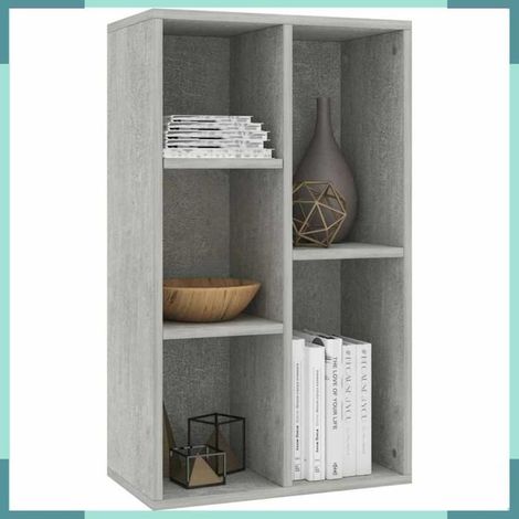 800166 Bibliothèque/Buffet Gris béton 50x25x80 cm Bois d’ingénierie (1/5)
