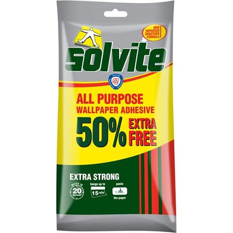 Solvite All-Purpose Wallpaper Paste Sachet Pack (10 Rolls) with 50% Free Bonus - Economical SLVECCONOMY Edition (1/6)