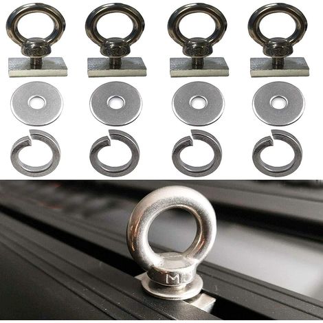 4 Pack Heavy-Duty Stainless Steel Eye Bolt tie Down Anchor kit for roof Rack. Also can be Used for fix The 4WD Awning and Other Accessories. (1/5)