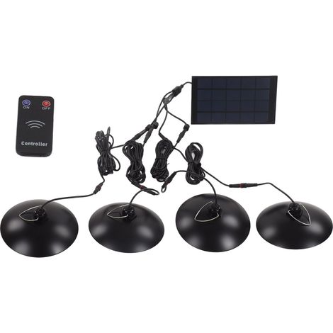 Lampe solaire LED haute luminosité IP65 étanche avec télécommande infrarouge, plafonnier solaire pour cour extérieure (1/5)