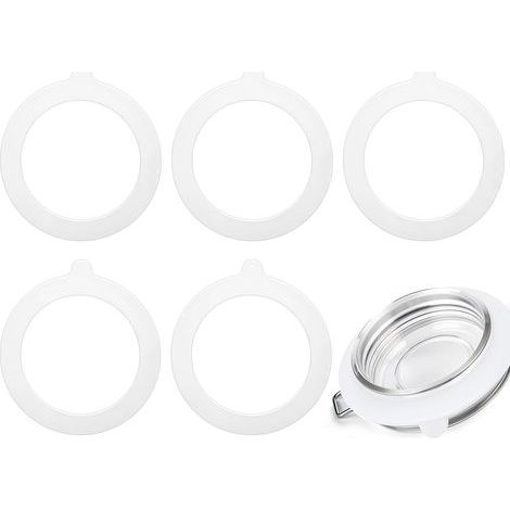 CCYKXA  Set of 6 replacement silicone rubber rings for canning jars, white, airtight, for canning jar lids, 70 x 95 mm
