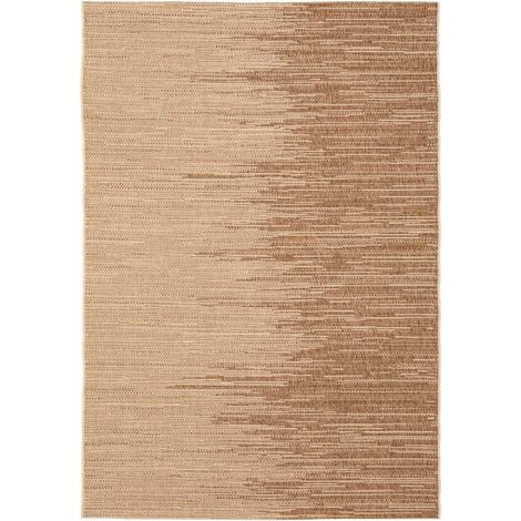 Tapis d'Extérieur et Intérieur en Polypropylène Tissé à Motifs Texturés Naturel 160 x 230 cm - PANGIVO (1/2)