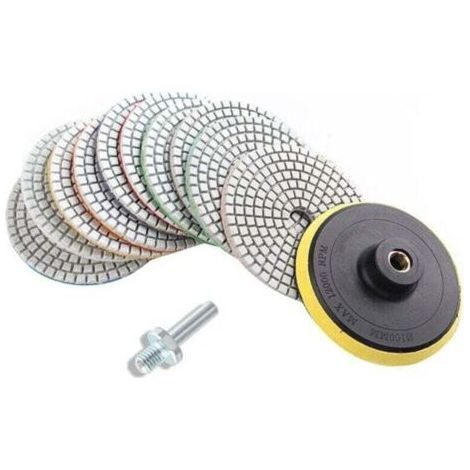QORVA
-Lot de 12 disques de polissage diamant 4' – Pour granit, marbre, béton – Haute résistance à l'usure – Vitesse de polissage rapide