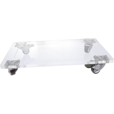 Support Pot Plantes Transparent Carré avec roulettes Silencieuses Base Mobile Légère et Compacte Plateau de Remplacement Sécurisé et Flexible pour Pots Intérieur et Extérieur (1/5)