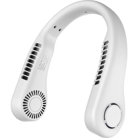 Ventilateur de cou sans pales rechargeable USB, rafraîchissement 360° visage cou mains libres intérieur extérieur (1/2)