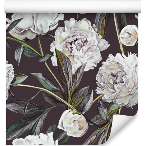 Carta da parati con peonie ad acquerello per soggiorno e camera da letto, 50x1000 cm. (1/5)