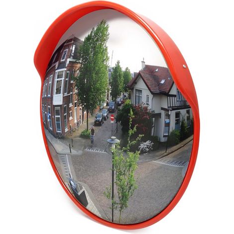 GARRYFIZH Miroir routier flexible et convexe, 30 cm de diamètre, pour la sécurité routière et la sécurité des commerces,  pour des poteaux de 60-72 mm de diamètre