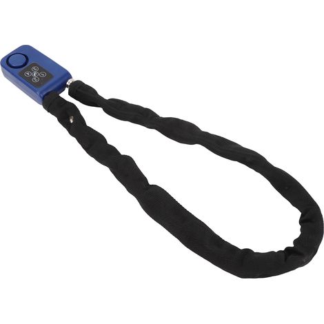 Antivol de vélo avec télécommande, alarme antivol par vibration, résistant à l'eau, en acier inoxydable, câble antivol à code bleu. (1/5)