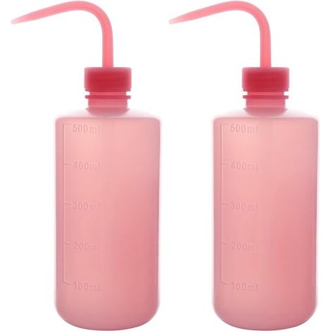 Flacone per lavaggio chimico, set di 2 flaconi in plastica sicuri da spremere, flacone per risciacquo con scala graduata e collo stretto, flacone per acqua (1/5)