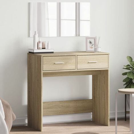 Coiffeuse avec miroir chêne sonoma 80x39x80 cm, de maquillage, Design Moderne (1/5)