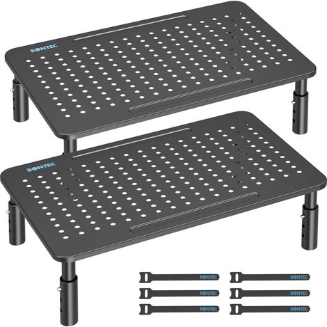 Rehausseur Ecran PC Bureau Réglable en Métal, 20 kg, Lot de 2 (1/5)