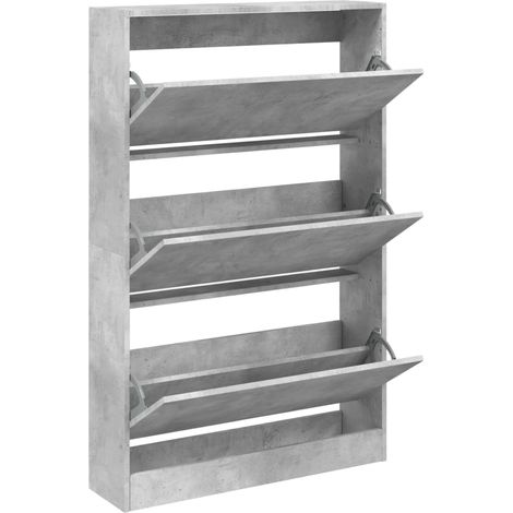 Maison Exclusive - Scarpiera Grigio Cemento 80x21x125,5 cm in Legno Multistrato