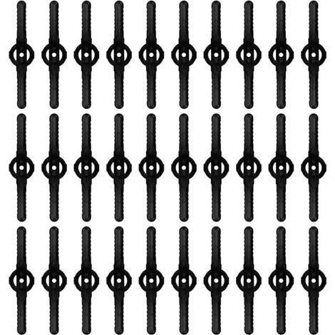 30 pezzi di lame di ricambio in plastica - Lame per decespugliatore - Lame per tosaerba - Accessori per tosaerba - Lame di ricambio per decespugliatori a batteria - Nero (1/4)