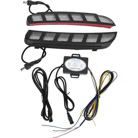 Paar Tagfahrlichter blinkend 6000-6700K 90-120 LM/W Zweifarbige LED-DRL Wasserdicht Autozubehör für Explorer 2016-2018.