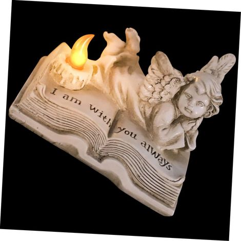 Statue D’Ange en Résine Artisanale pour Décoration De Jardin Petite Taille Fond Plat Ornement D’Ange sans Batterie Ambiance Chaleureuse Extérieure Intérieure (1/5)