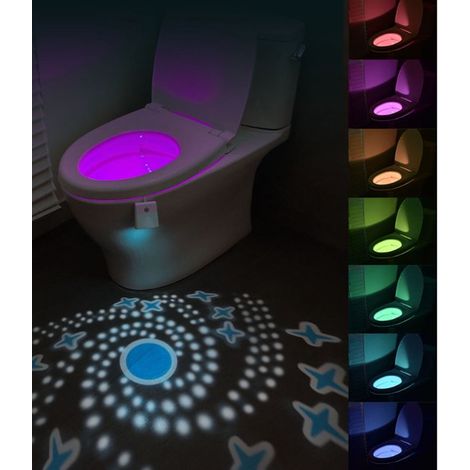 Lámpara LED para inodoro,luz impermeable para inodoro,luz nocturna con sensor,luz de interior recargable por USB,práctico accesorio para el baño (1/4)