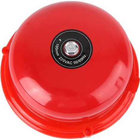 Cloche d'incendie, Sonnerie d'alarme,Alarme d'Incendie de Sécurité,Filaire Fixée au Mur,4 pouces Appropriée aux Hôtels,Usines, Bureaux, Ecoles(220V) (1/5)