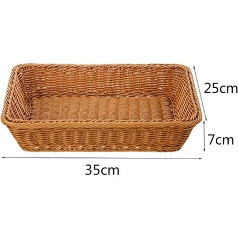 3X Panier de Rangement En Osier, Panier Une Pain, Magasin de Pain, Brun (1/5)