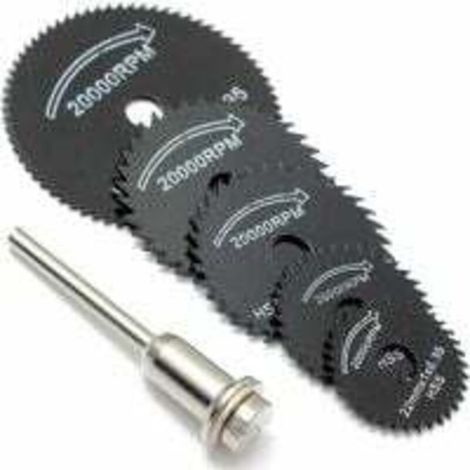 Lot de 6 lames de scie circulaire - Pour outil Dremel - Pour couper le bois, le métal (1/4)