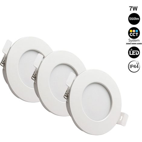 Pack X 3 - Downlight LED Estanco Empotrable CCT - 7W - IP44