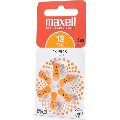 Pila audifono maxell pr48  13 sin mercurio - bl6 - unidad