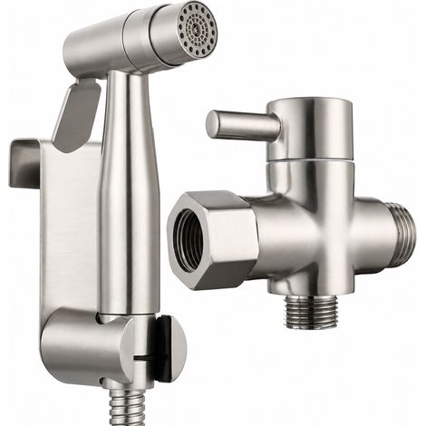 Douchette WC bidet pistolet pulvérisateur brossé classification 4 flexible de 1,5 m 22 × 17 × 9 cm – Livraison gratuite (1/5)
