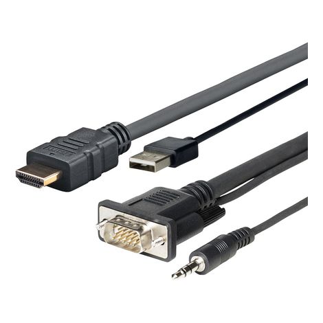 Adaptador Vivolink PROHDMIMVGA1 hdmi+VGA+USB+3.5mm 1m Negro (1/2)