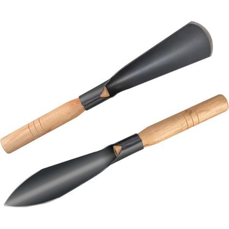 2 pièces Pelle de Jardin Légère avec Manche Bois Truelle Multifonction pour Plantation Légumes et Fleurs Outil Manuel Pratique pour Jardiniers Facile à Transporter et Utiliser (1/2)