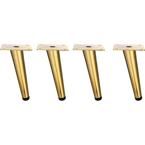 Set di 4 piedini in metallo per supporti TV, divani, tavolini da caffè, mobili, armadietti da bagno, comodini e accessori per la casa, neri, 17 cm (1/3)