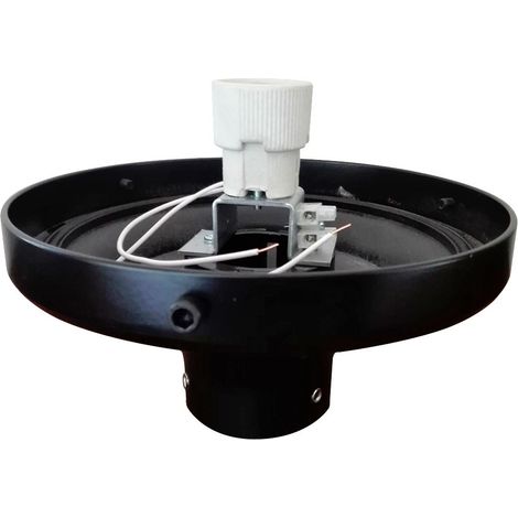 Base cónica aluminio negro para bola E27 cuello bayoneta (1/2)