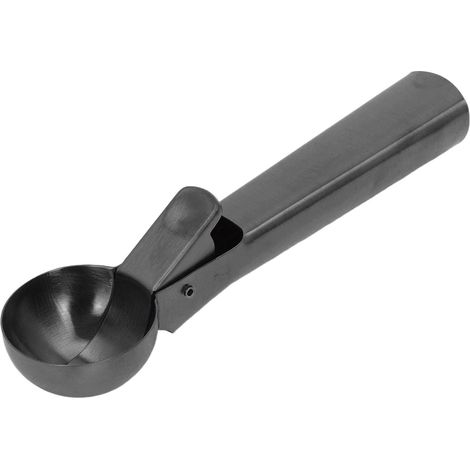 Naroote Cuillère à Glace, Cuillère à Glace en Acier Inoxydable, Cuillère à Glace avec Bords Antiadhésifs pour Cupcakes, Muffins, Crêpes (BLACK) (1/5)