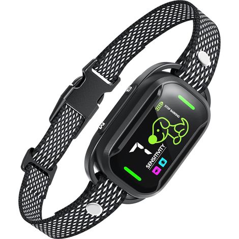 Collier Anti Aboiement Chien Rechargeable, Collier Anti Aboiement Automatique pour Petit Moyen Grand Chien, Intelligent Colliers avec 3 Modes de Dressage Efficace, 7 Niveaux de Sensibilité Réglables (1/5)