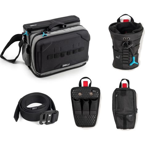 Trousse à Outils 5 pièces avec Ceinture, Poches à Outils, Poche avec Panneau arrière magnétique, système et Rangement pour Petits Outils sans Outils (1/5)