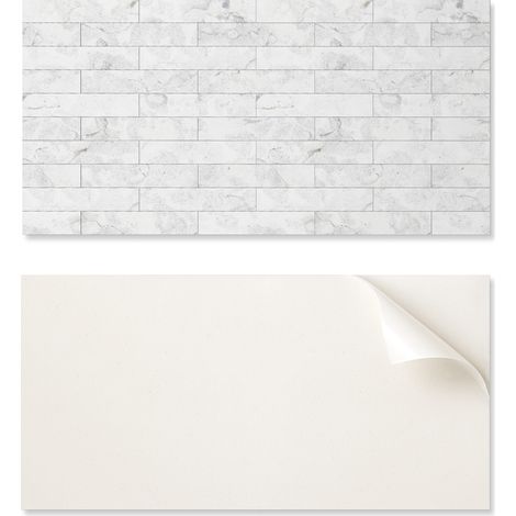 Suelo vin铆lico autoadhesivo con gr谩ficos para cocina, 100x50 cm, con estampado imitaci贸n m谩rmol.