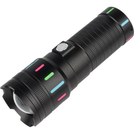 Lampe torche tactique rechargeable haute puissance Batterie au lithium, lampe torche portable pour les activités de plein air, le travail, la chasse et la pêche.
