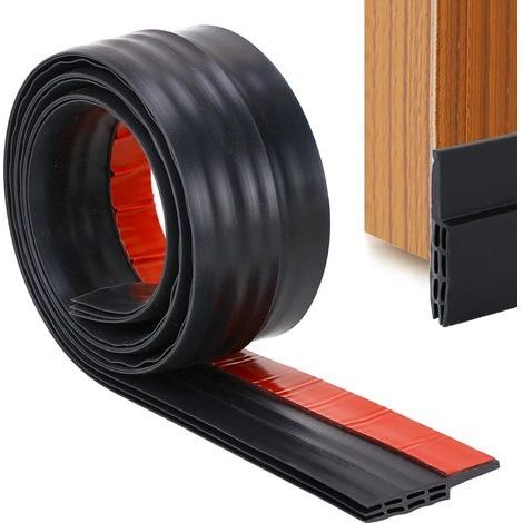 Porte Bas Joint Strip - Autocollant sous Porte Coupe-Bise Bise, Anti-Bruit, Anti-Bug en Noir (1/5)