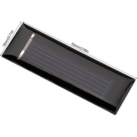 Lot de 10 panneaux solaires mini portables en polysilicium 0.5V 100MA module alimentation bricolage 53x18mm (1/5)