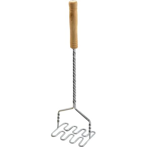Manueller Kartoffelstampfer aus Edelstahl mit Holzgriff, Zerkleinerer für Kartoffeln, Gemüse und Obst (1/5)