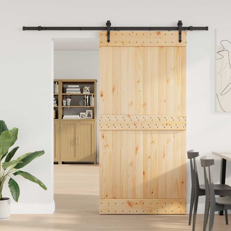 Teenpull – Schiebetür NARVIK Natürlich und Schwarz 100 x 210 cm (213,5 cm) (1/5)
