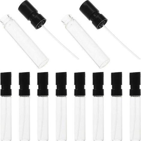 Lot de 10 flacons d'échantillons de parfum en verre de 2 ml, mini flacons vaporisateurs de parfum rechargeables, format voyage, vaporisateur portable à brume fine vide (1/5)